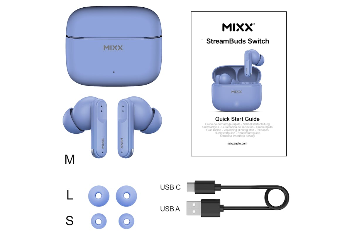 Mixx StreamBuds Switch S7 In-Ear Wireless Earbuds | Sky Blue-4