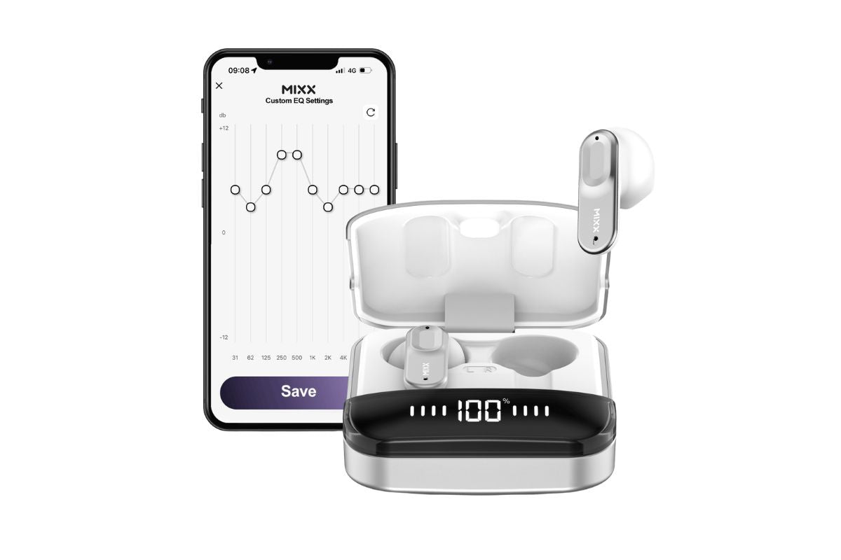 Mixx StreamBuds Ultra Hybrid True Wireless Earbuds | Silver White