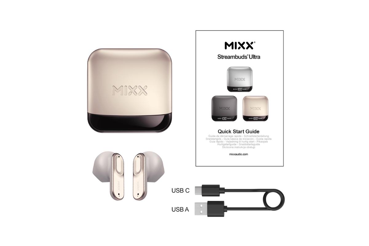 Mixx StreamBuds Ultra Hybrid True Wireless Earbuds | Silver White-5