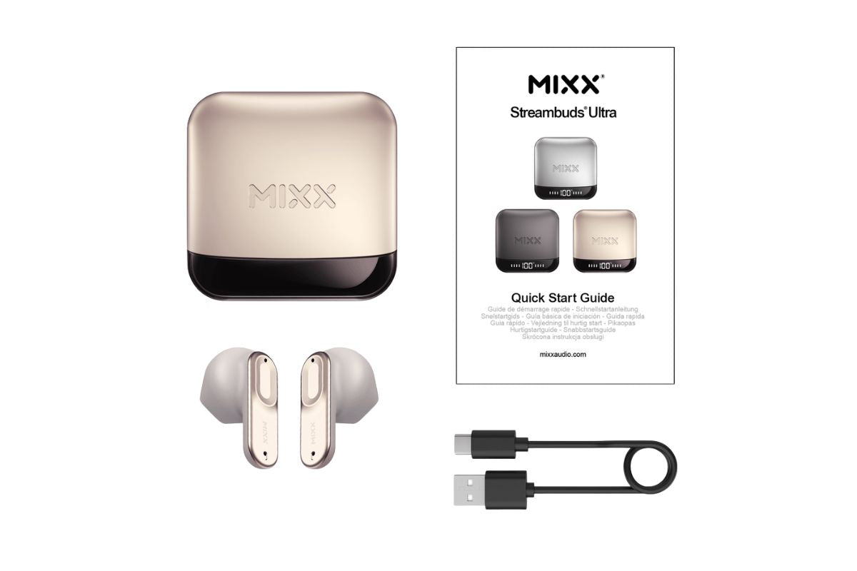 Mixx StreamBuds Ultra Hybrid True Wireless Earbuds | Silver White-5