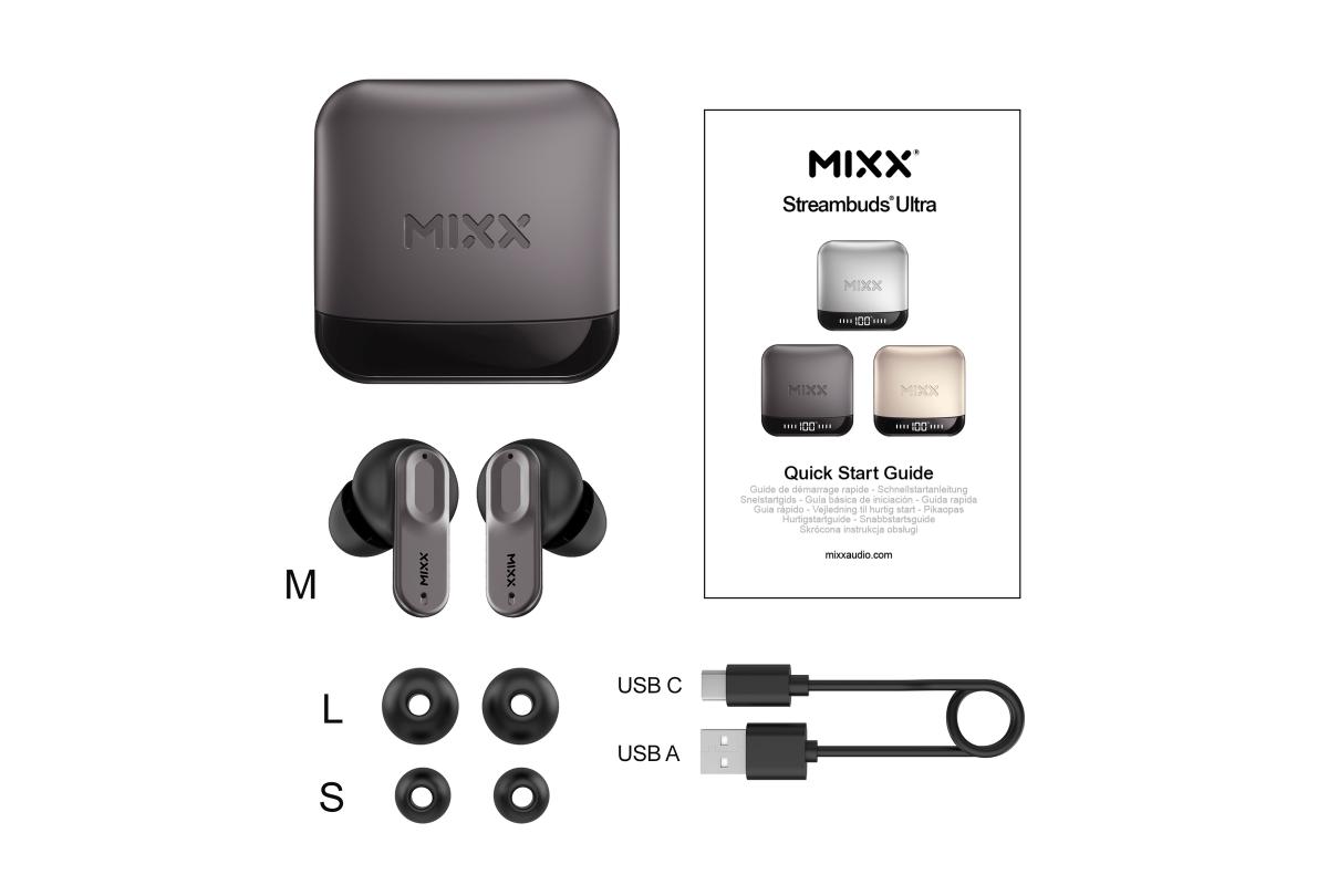 Mixx StreamBuds Ultra Mini True Wireless Earbuds | Black Gun Metal-5