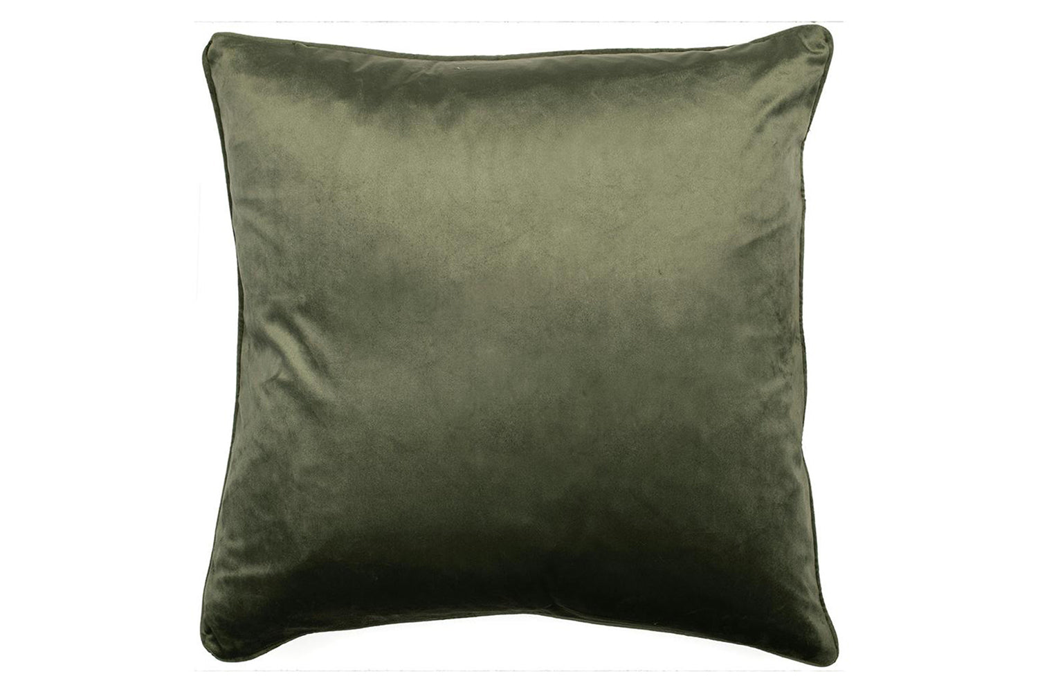 Velvet Piped Cushion | Olive | 43 x 43 cm