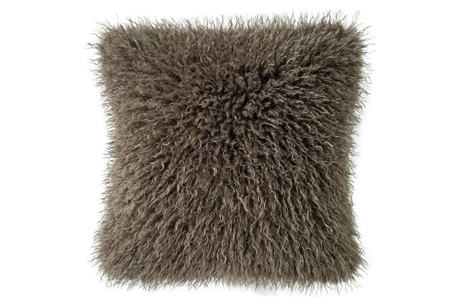 Mongolian Faux Fur Cushion | Coffee | 45 x 45 cm