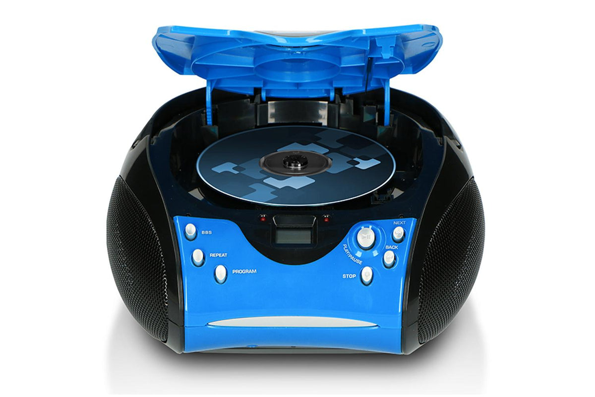 Lenco | Blue/Black | Portable FM Radio with CD Player-2