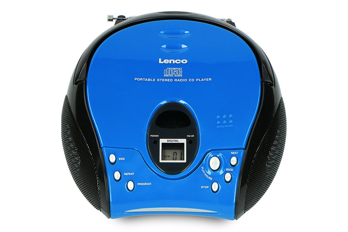 Lenco | Blue/Black | Portable FM Radio with CD Player-3