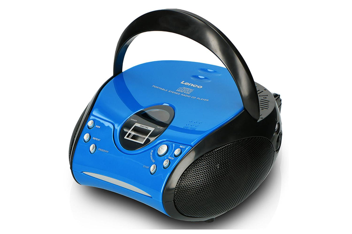 Lenco | Blue/Black | Portable FM Radio with CD Player-4