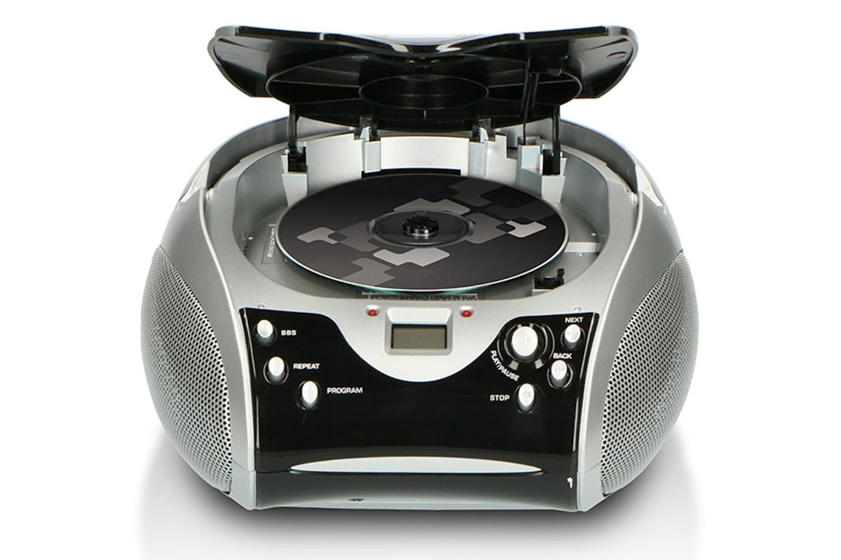 Lenco | Black/silver | Portable FM Radio With CD | Compact Size-2