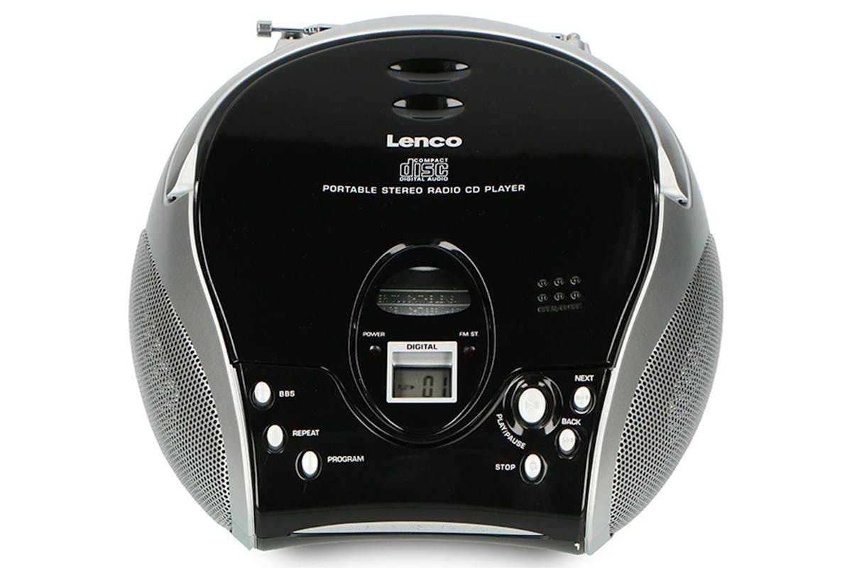 Lenco | Black/silver | Portable FM Radio With CD | Compact Size-3