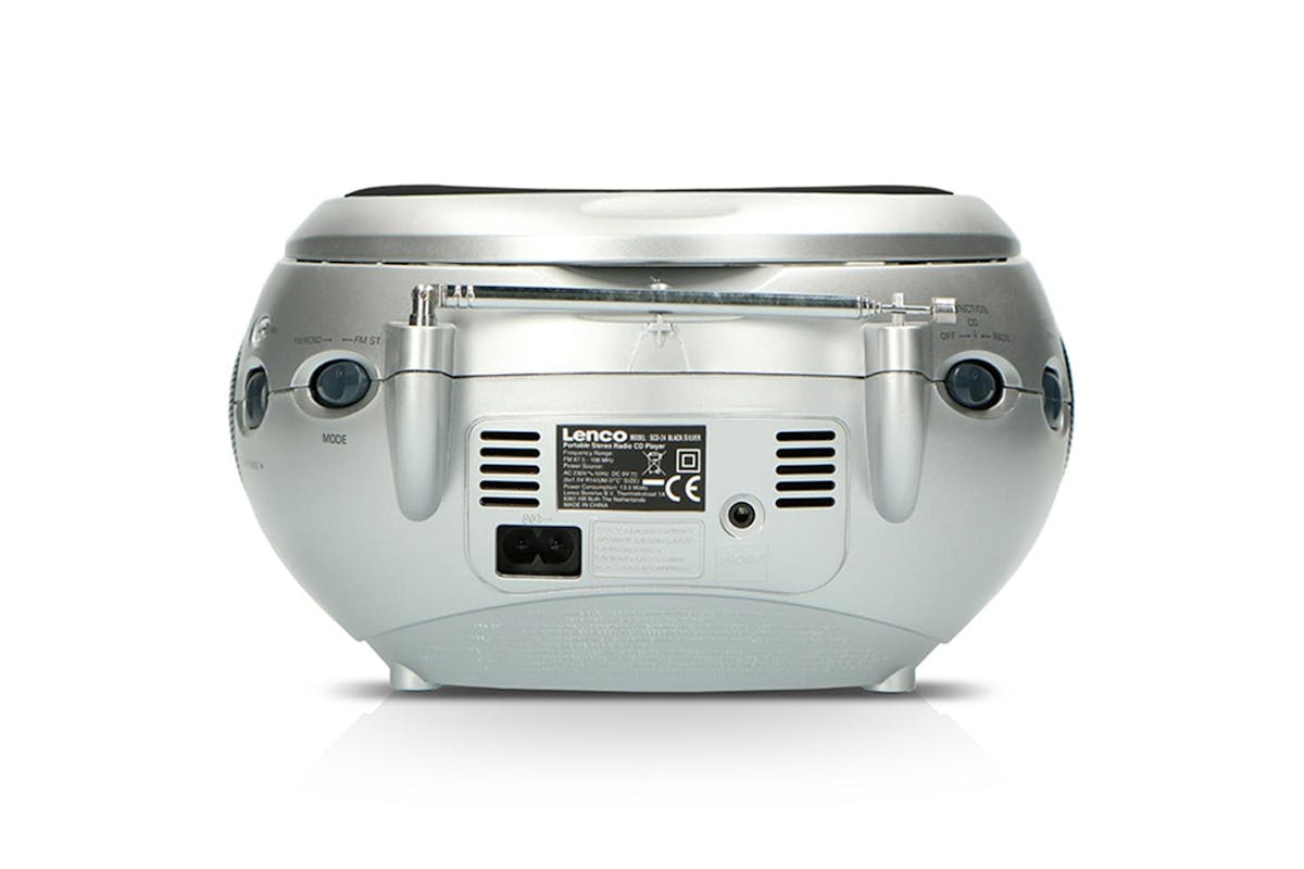 Lenco | Black/silver | Portable FM Radio With CD | Compact Size-8
