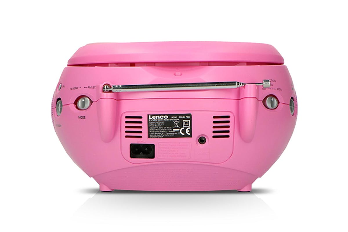 Lenco | Portable FM Radio And CD Player | Pink-7