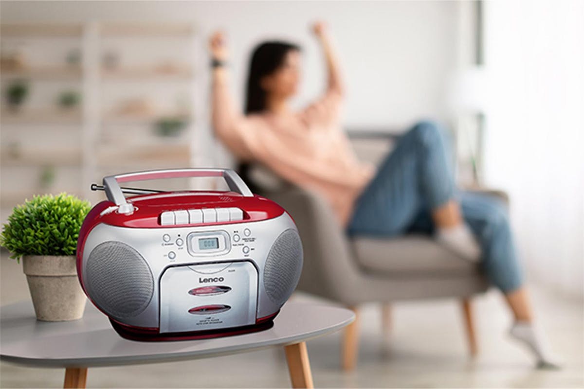 Lenco | Radio Cassette CD Player | Red-2