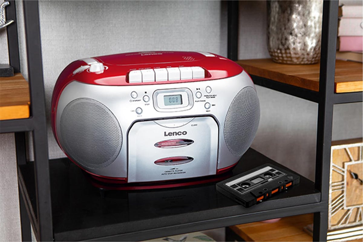 Lenco | Radio Cassette CD Player | Red-3