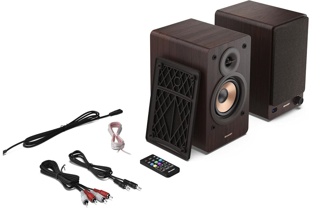 Sharp | Bookshelf Speakers | Wooden Casing | 60w Rms Power | SCP-SS30BR-5