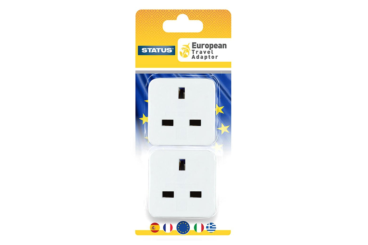 Status European Travel Adaptor |  White | Pack of 2-2