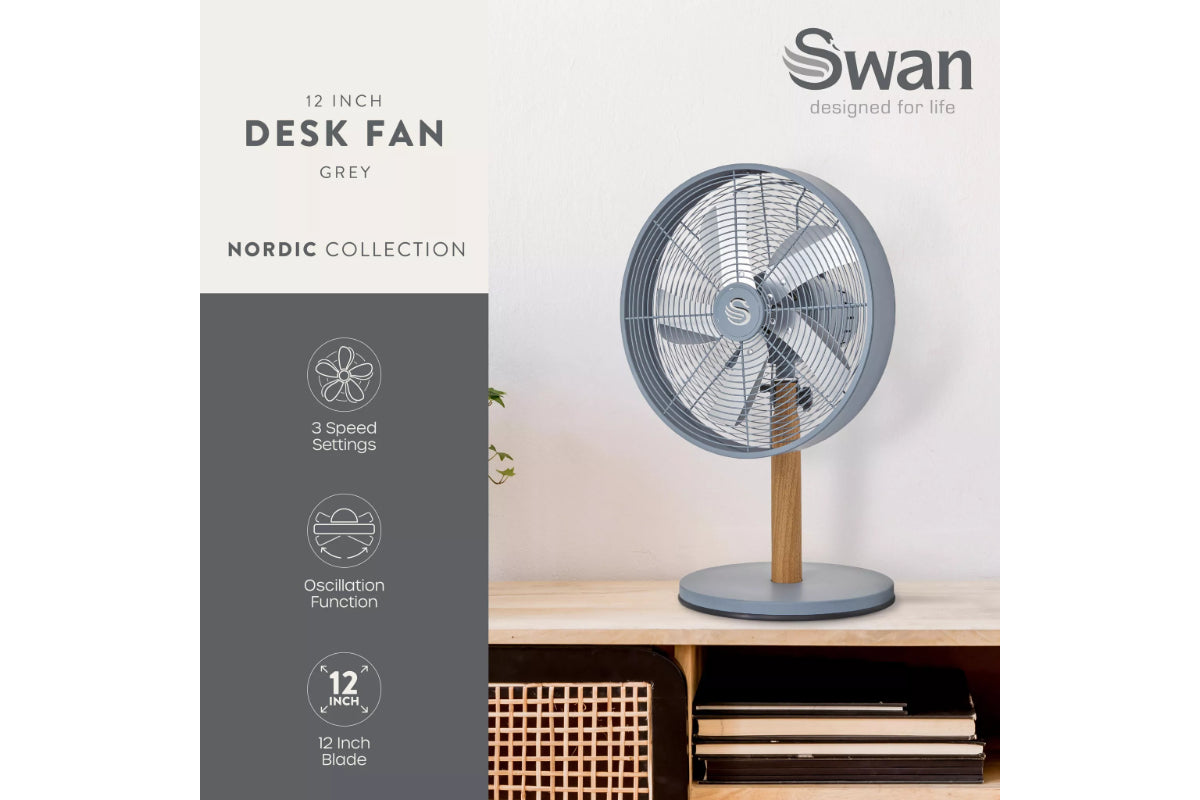 Swan Nordic 12 Inch Desk Fan | SFA16920GRYN-3