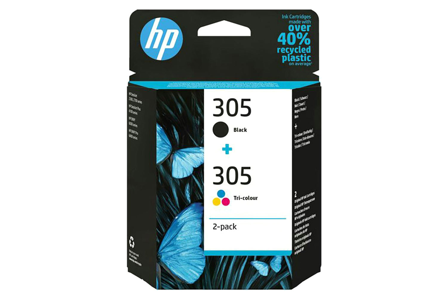 HP 6ZD17AE 305 Original Ink Cartridge | Tri-Colour/Black | 2 Pack