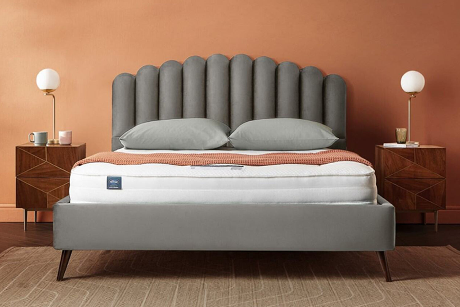 Silentnight | Oriana Bed Frame with Slant Dark Leg | Double | 4ft6 | Colour Options-9
