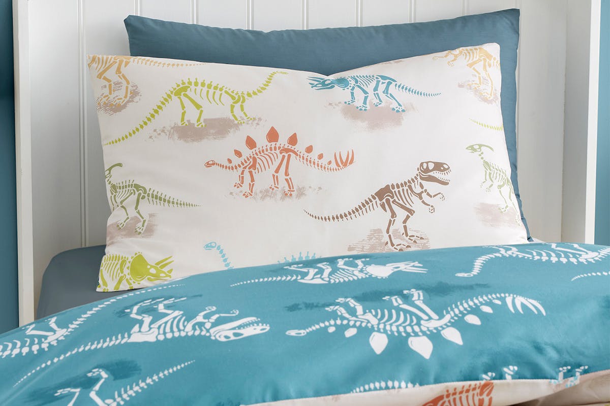 Bedlam | Skeleton Dino Duvet Cover Set | Multicolour | Double-3