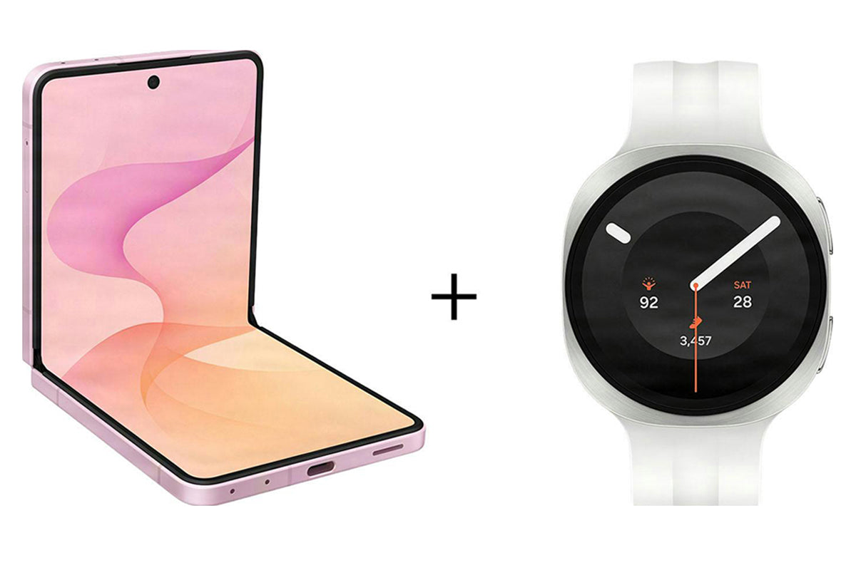Samsung Galaxy Z Flip8 | 12GB | 256GB | Pink & Galaxy Watch9 | BT | 40mm | Cream Bundle