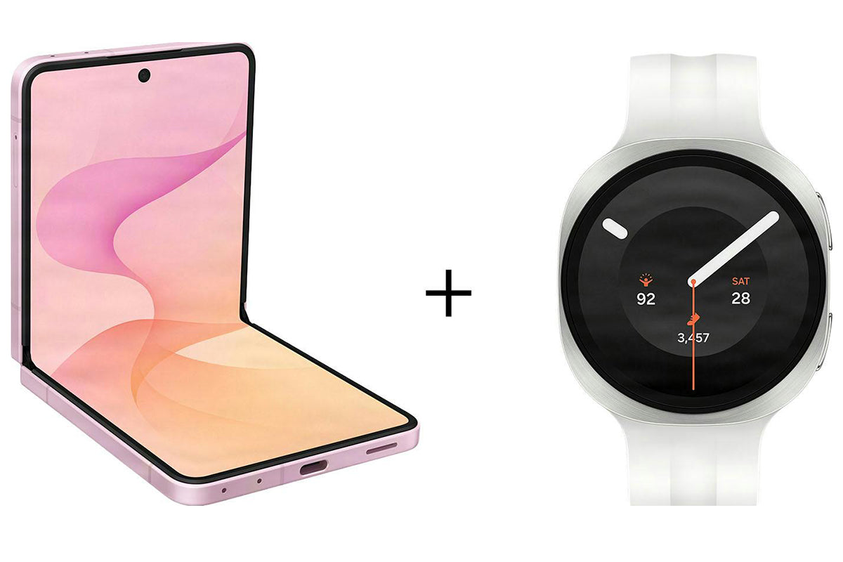 Samsung Galaxy Z Flip8 | 12GB | 512GB | Pink & Galaxy Watch9 | BT | 40mm | Cream Bundle