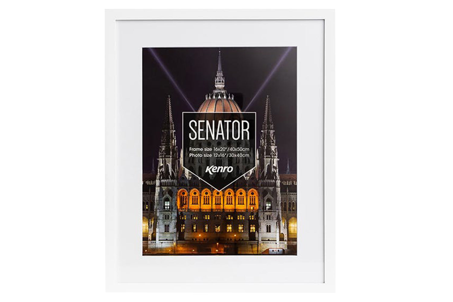 Kenro Senator White Photo Frame with Mat | 15.74 x 19.68