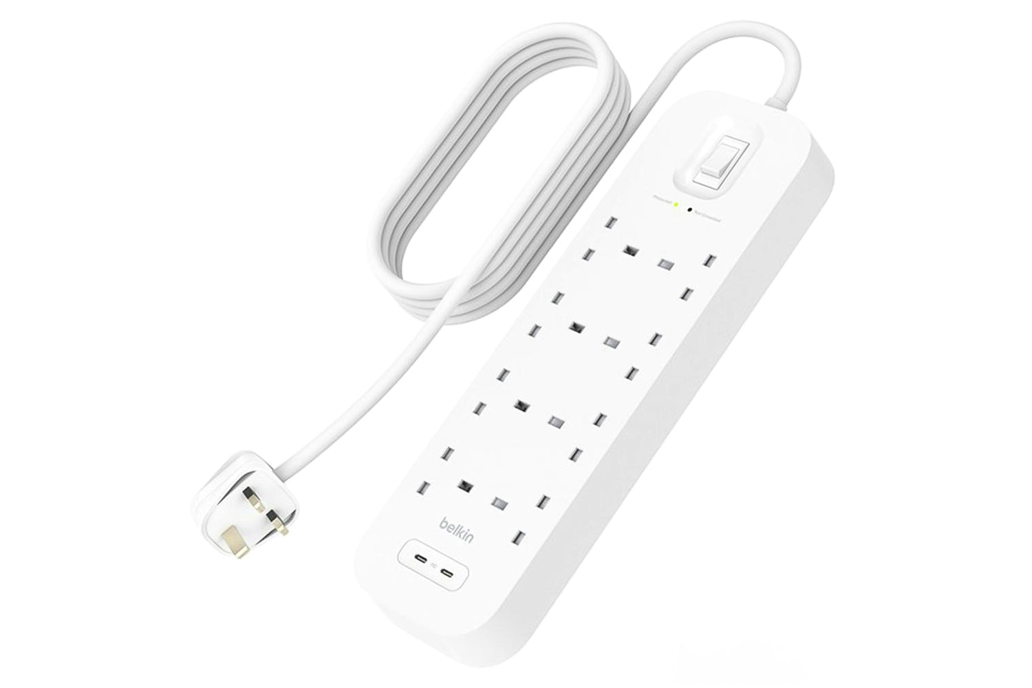 Belkin Connect USB-C Charging 8 Outlet Surge Protector | 2m-2