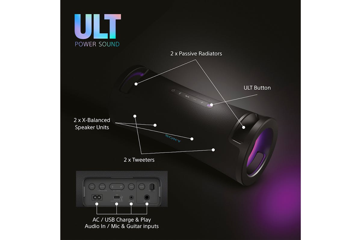 Sony ULT FIELD 7 Wireless Portable Bluetooth Waterproof Speaker | Black | SRSULT70B.EU8-10