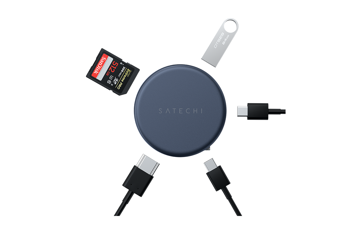 Satechi OntheGo 5-in-1 Multiport Adapter | Indigo-3