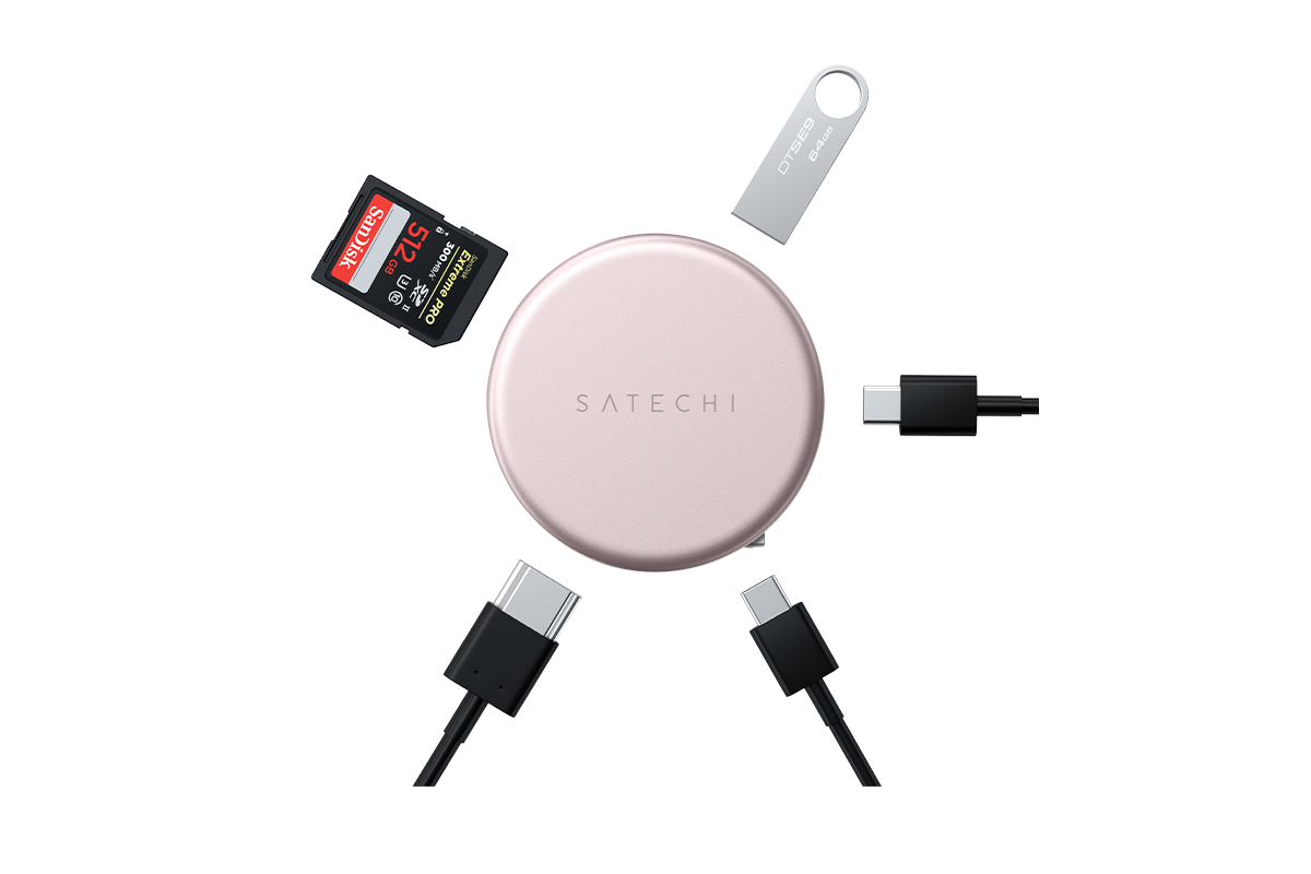 Satechi OntheGo 5-in-1 Multiport Adapter | Blush-3