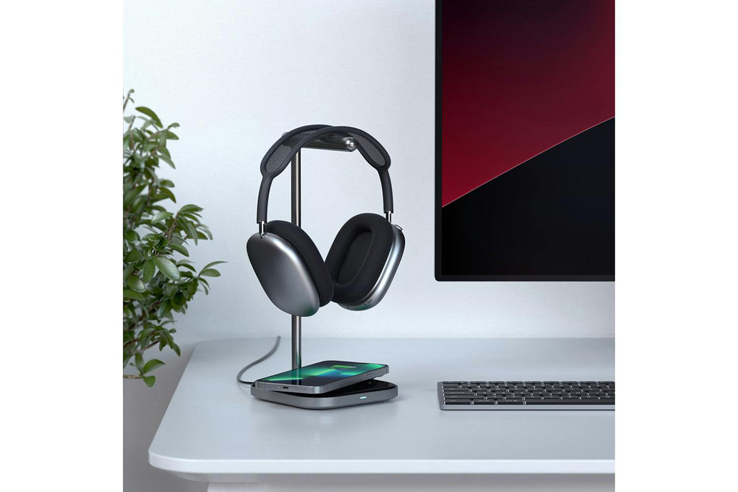 Satechi 2-in-1 Headphone Stand with Wireless Charger-6