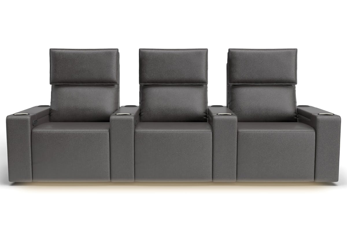 Stella Home Theater Seating | Power Recliner | Set of 3 | Gunmetal