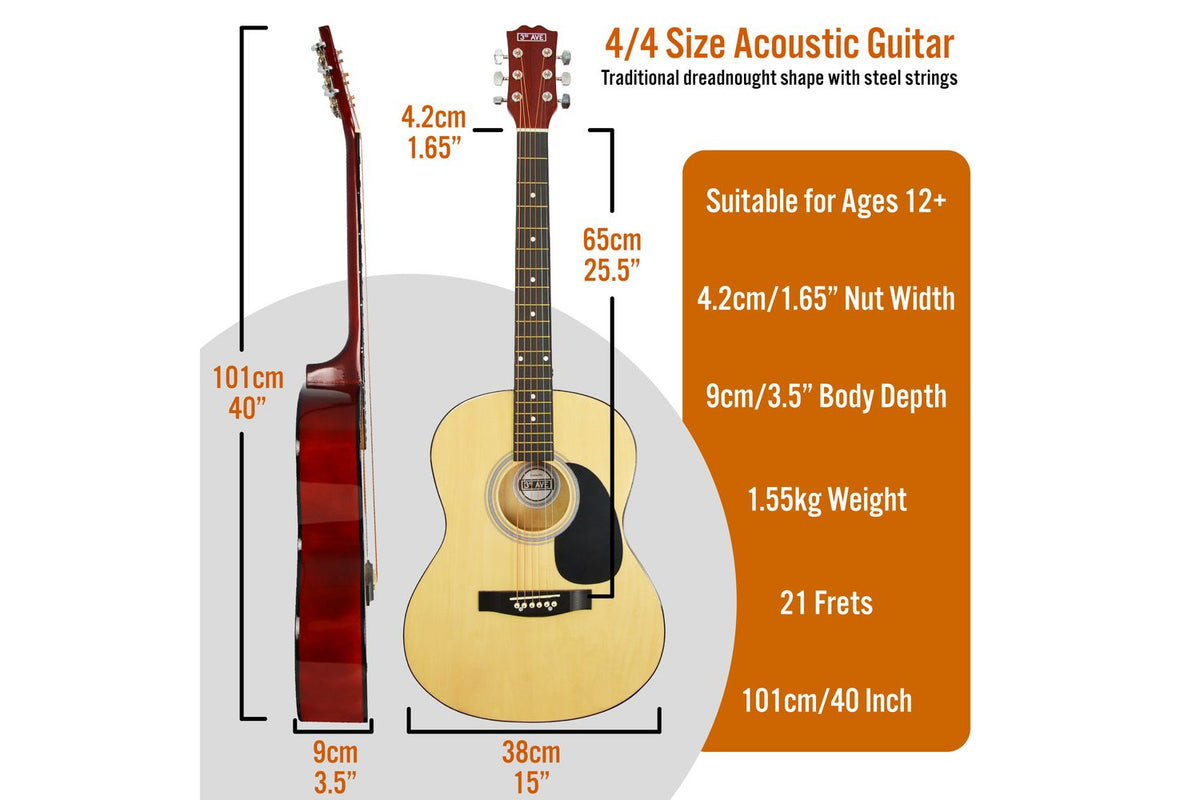 3rd Avenue Acoustic Guitar Premium Pack - Natural-2