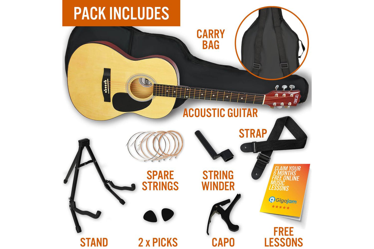 3rd Avenue Acoustic Guitar Premium Pack - Natural-3