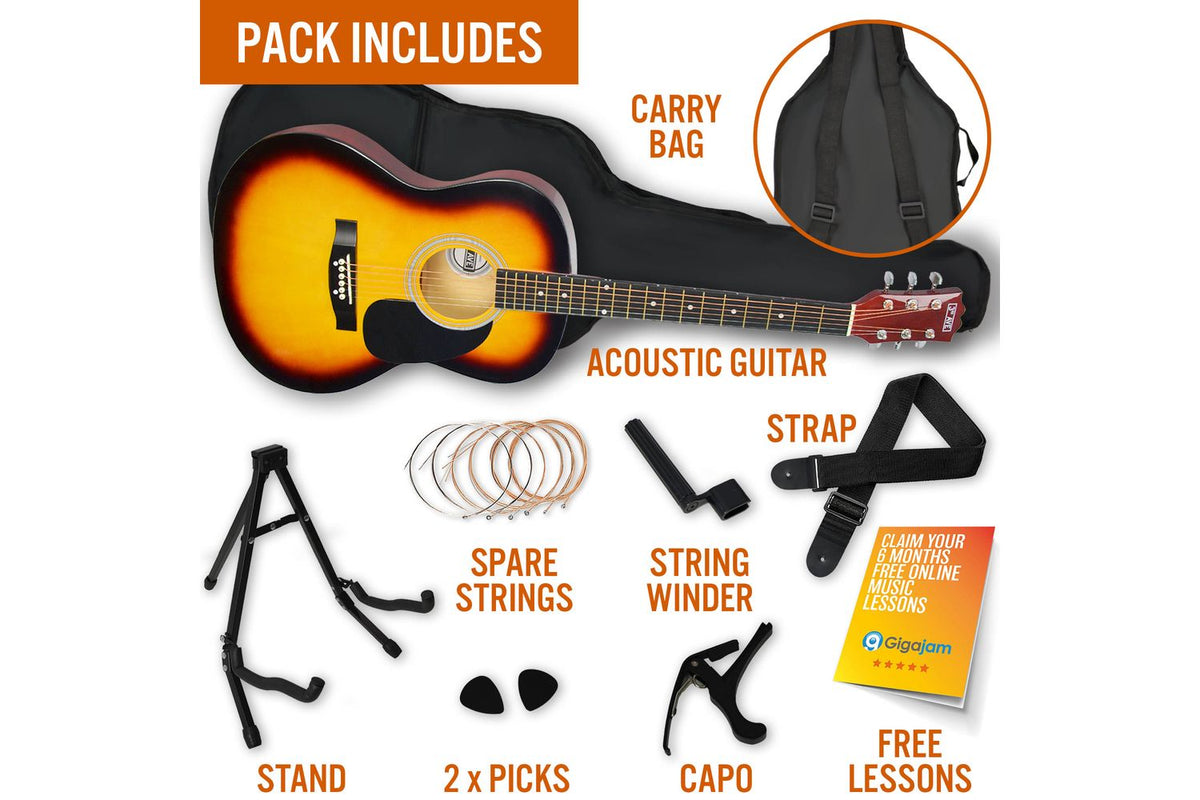 3rd Avenue Acoustic Guitar Premium Pack - Sunburst-3