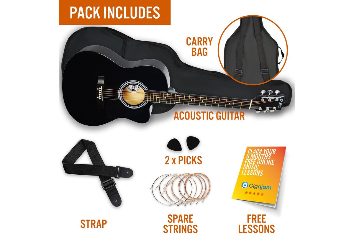 3rd Avenue Cutaway Acoustic Guitar Pack - Black-3