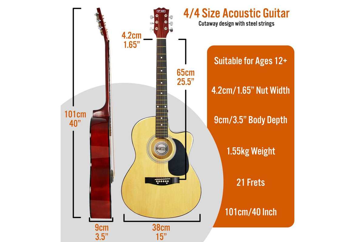 3rd Avenue Cutaway Acoustic Guitar Pack - Natural-2