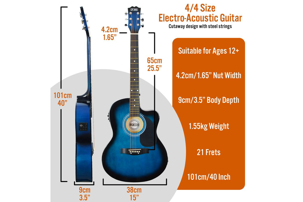 3rd Avenue Electro-acoustic Guitar Pack - Blueburst-2
