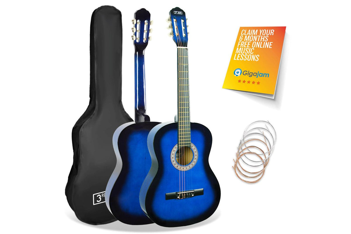 3rd Avenue Full Size Classical Guitar Pack - Blueburst