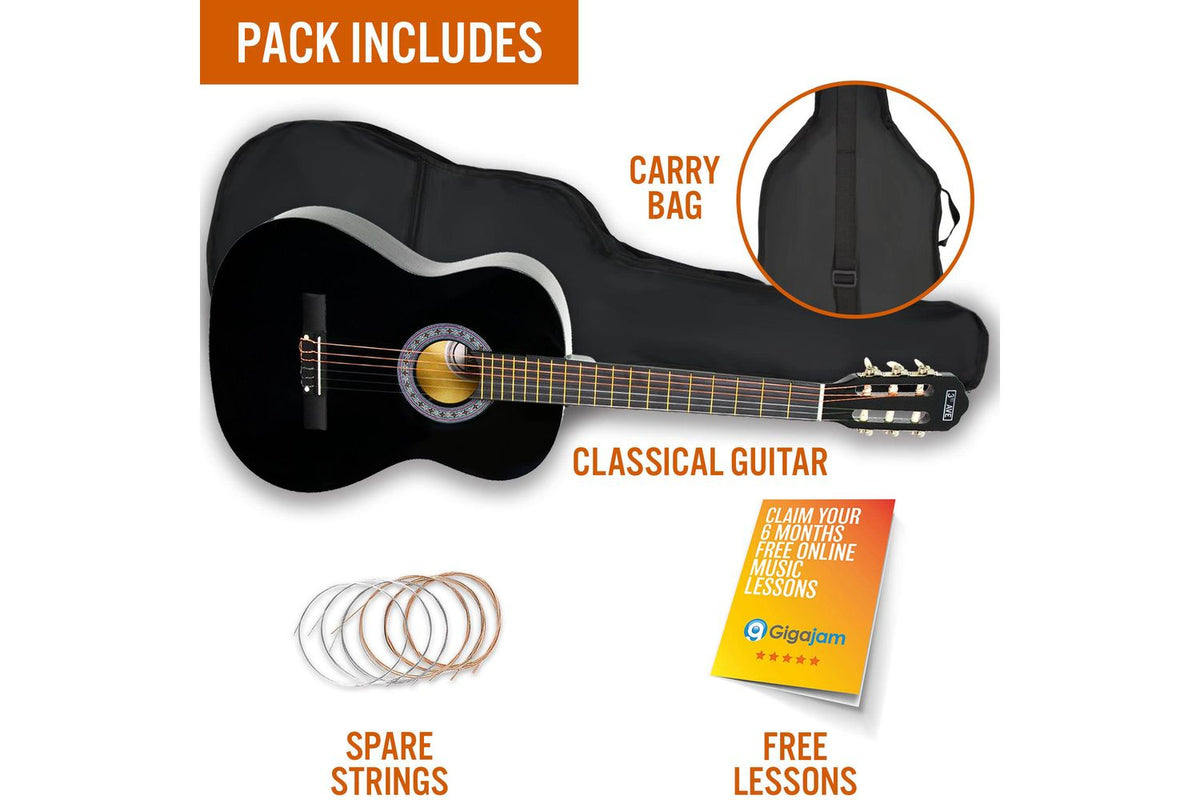 3rd Avenue Full Size Classical Guitar Pack - Black-3