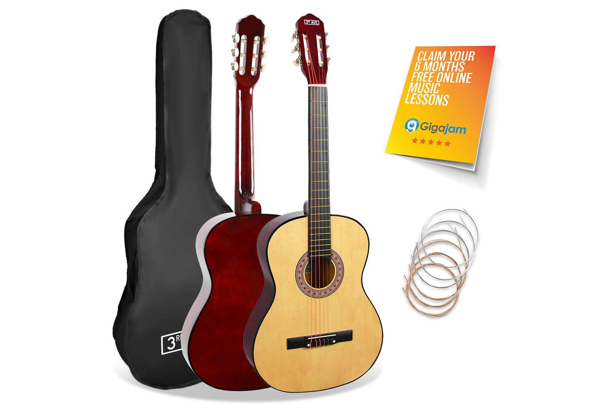 3rd Avenue Full Size Classical Guitar Pack - Natural