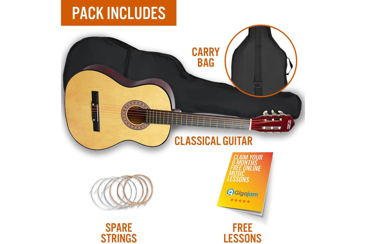 3rd Avenue 34 Size Classical Guitar Pack - Natural-3