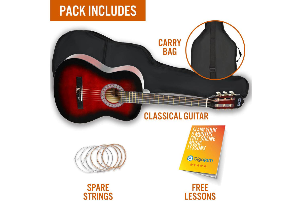 3rd Avenue 34 Size Classical Guitar Pack - Redburst-3