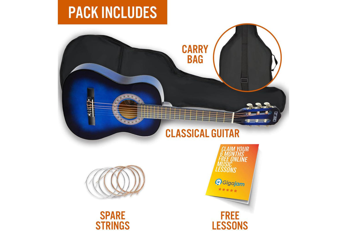 3rd Avenue 12 Size Classical Guitar Pack - Blueburst-3