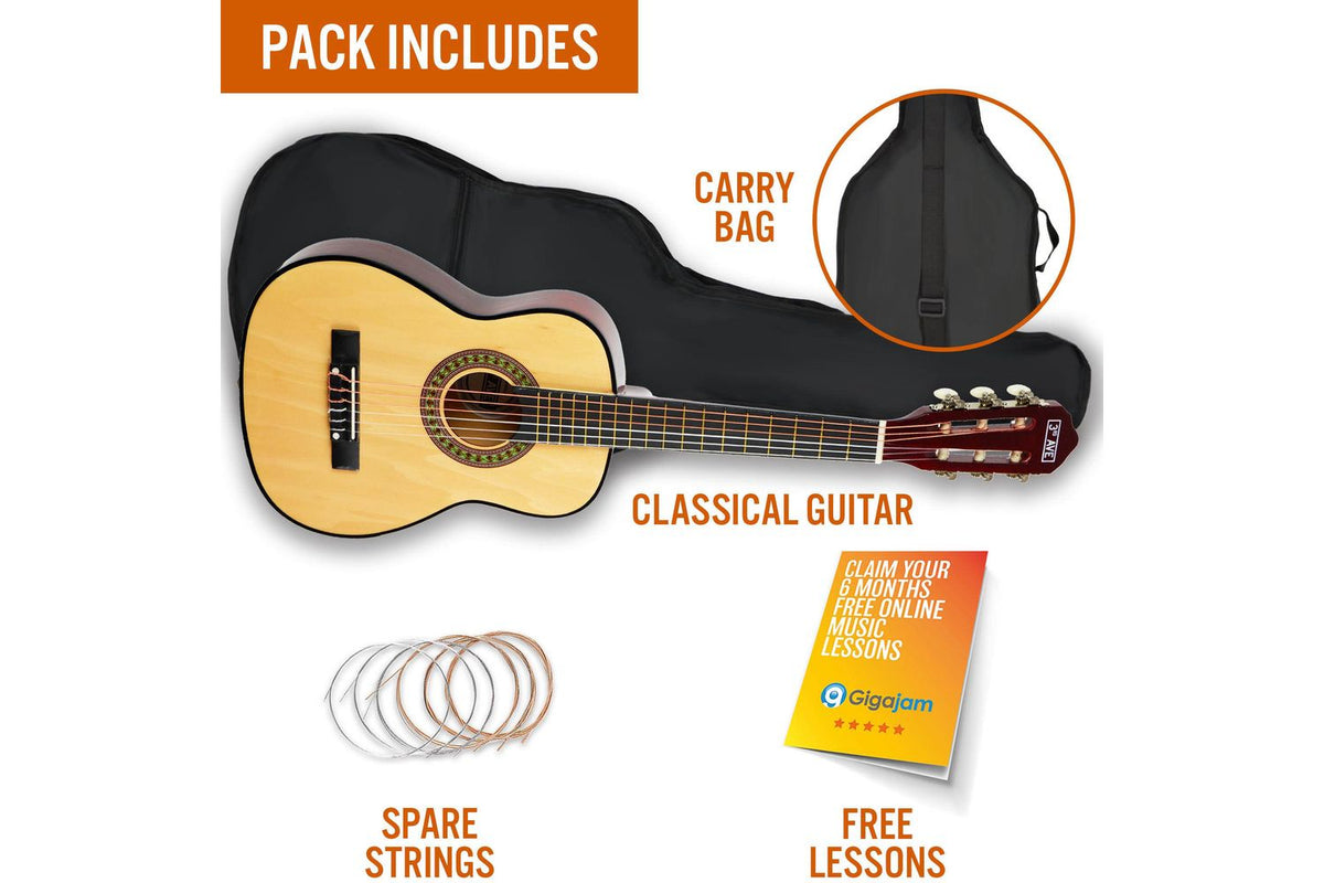 3rd Avenue 14 Size Classical Guitar Pack - Natural-3