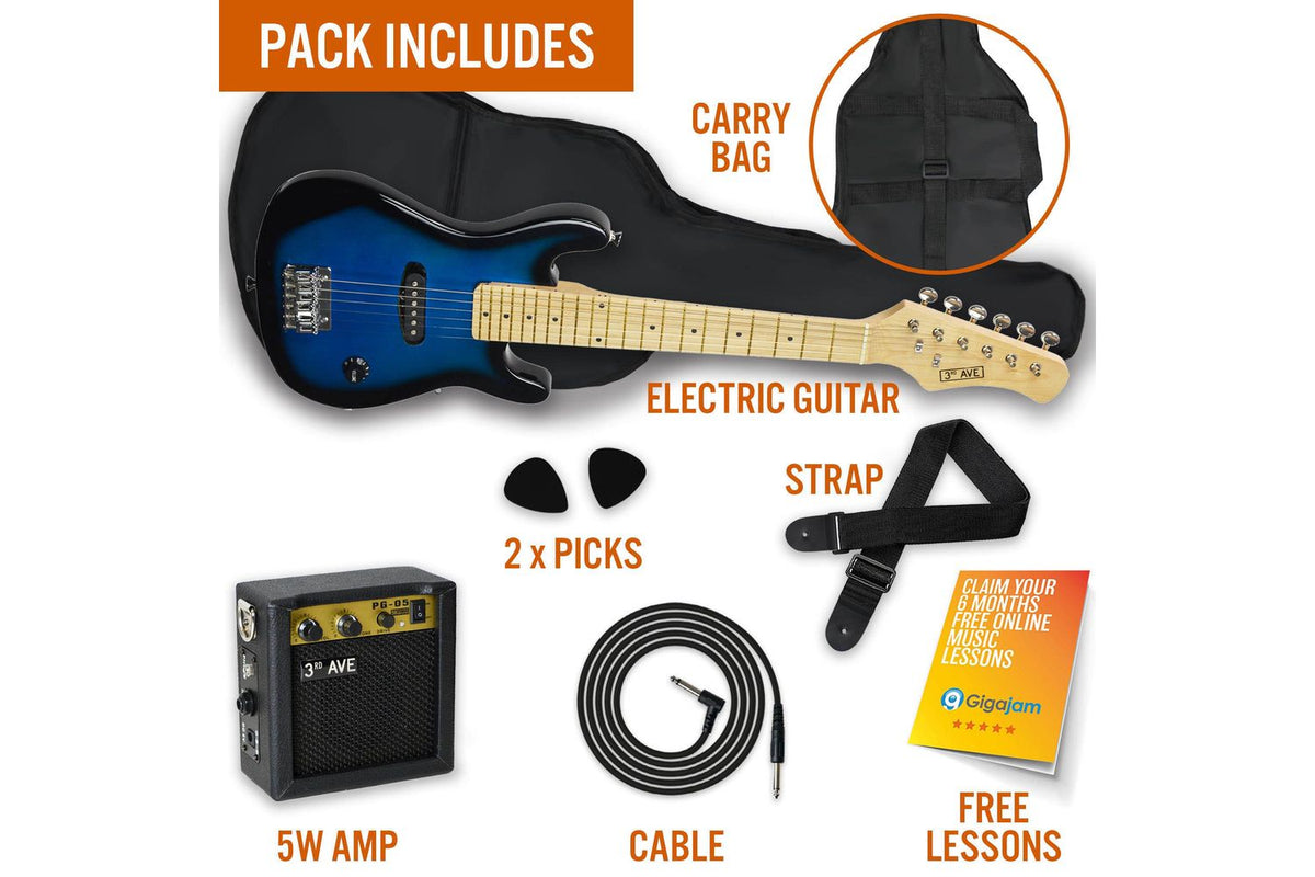 3rd Avenue Junior Electric Guitar Pack - Blueburst-3