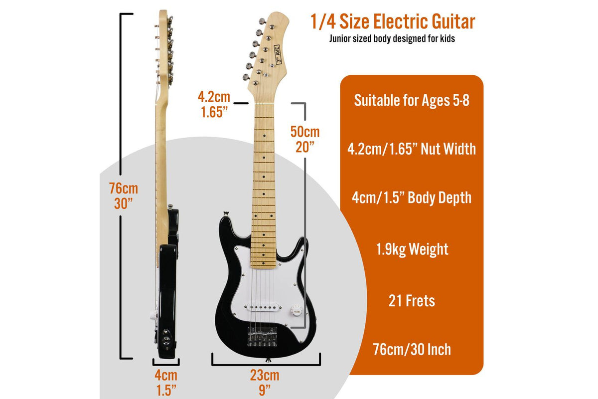 3rd Avenue Junior Electric Guitar Pack - Black And Whit-2