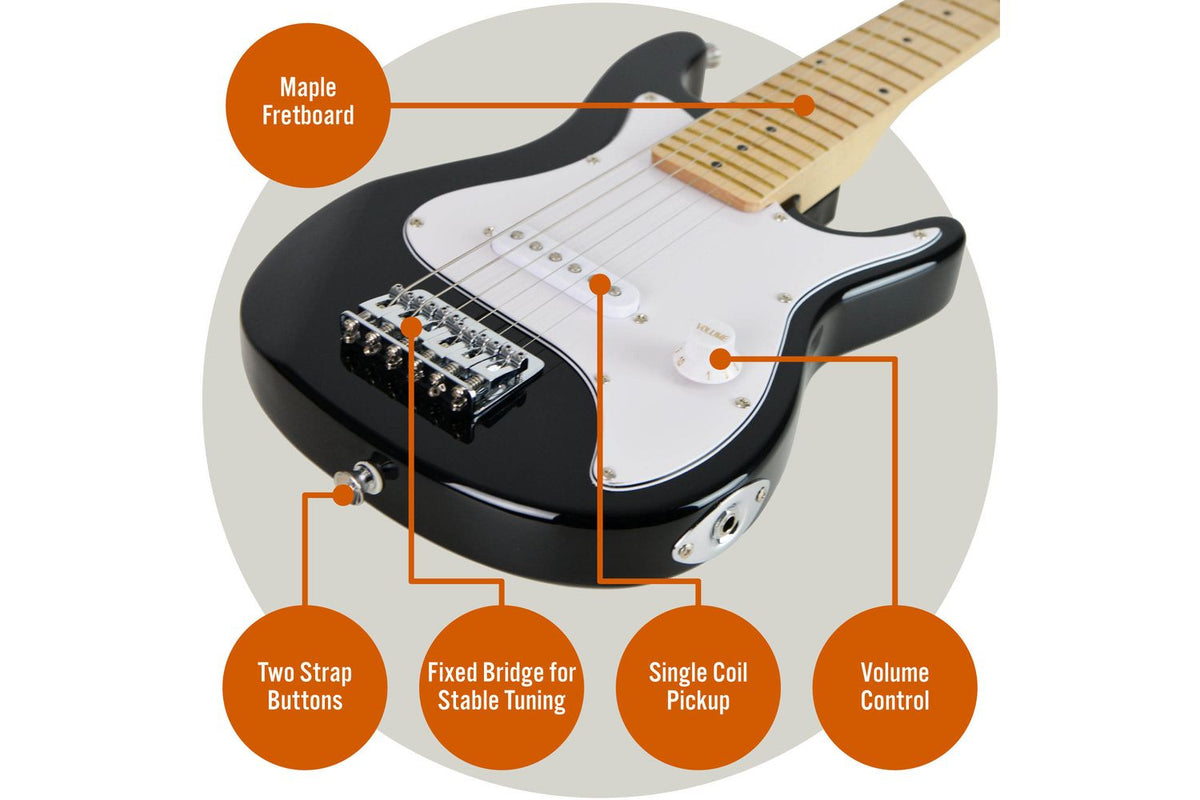 3rd Avenue Junior Electric Guitar Pack - Black And Whit-4