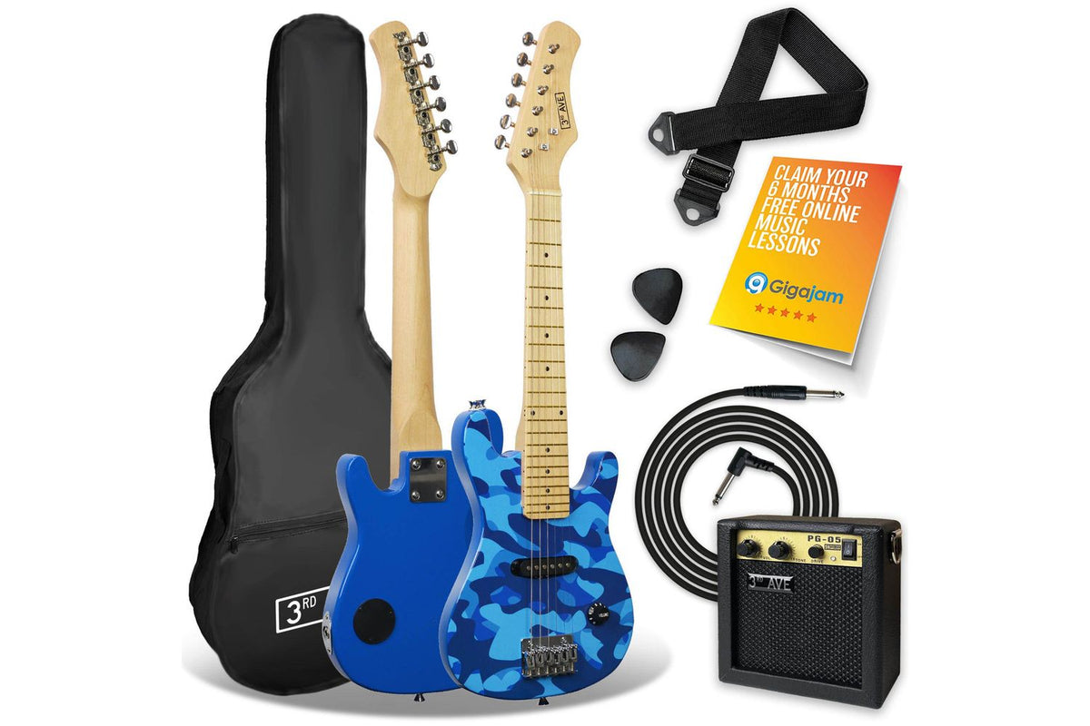 3rd Avenue Junior Electric Guitar Pack - Blue Camo