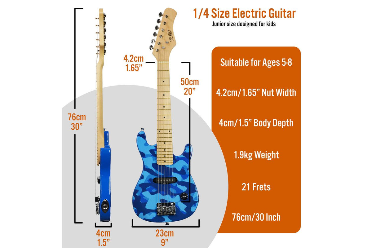 3rd Avenue Junior Electric Guitar Pack - Blue Camo-2