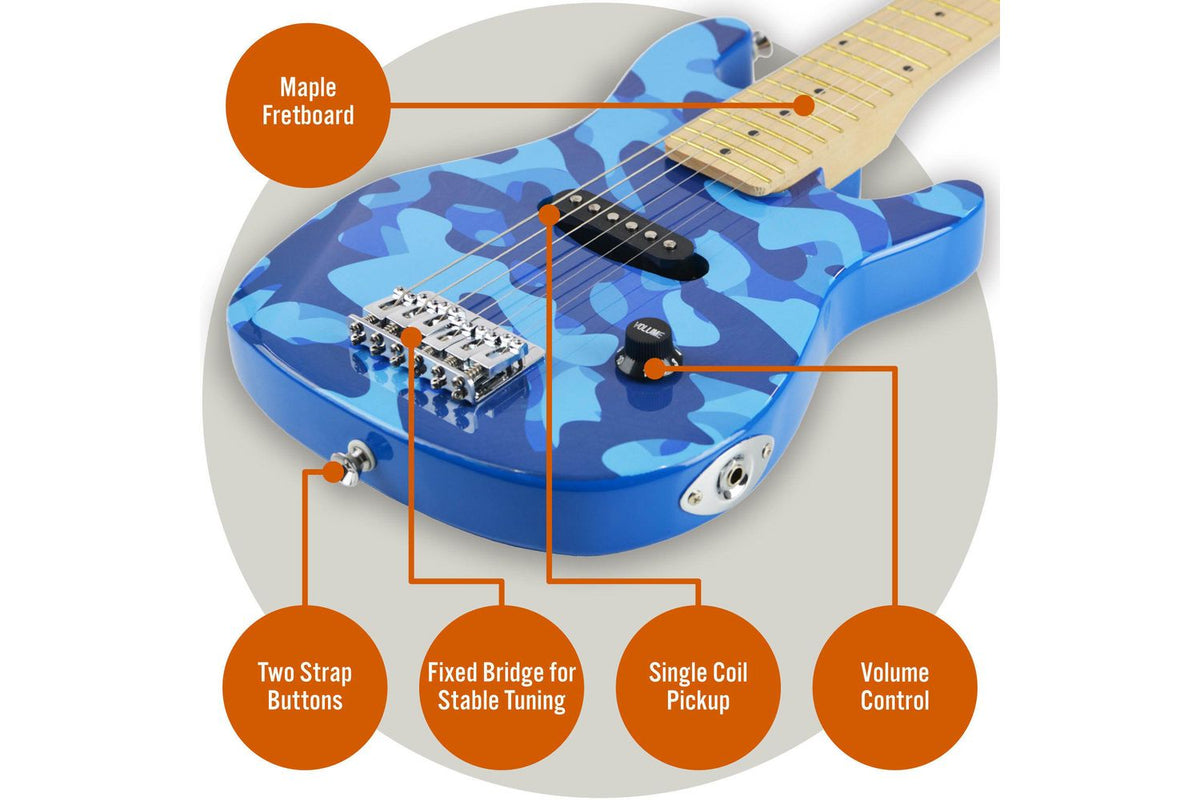 3rd Avenue Junior Electric Guitar Pack - Blue Camo-4